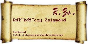 Rákóczy Zsigmond névjegykártya